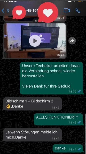 Deutsche IPTV Kundenbewertung WhatsApp 5