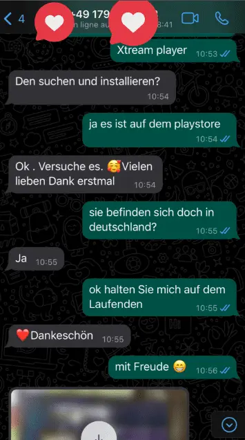 Deutsche IPTV Kundenbewertung WhatsApp 7